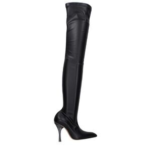Off-White Black Leather Over The Women's Knee
